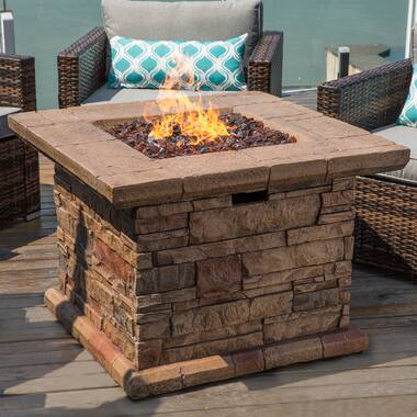 Leatherhead concrete propane fire pit deals table